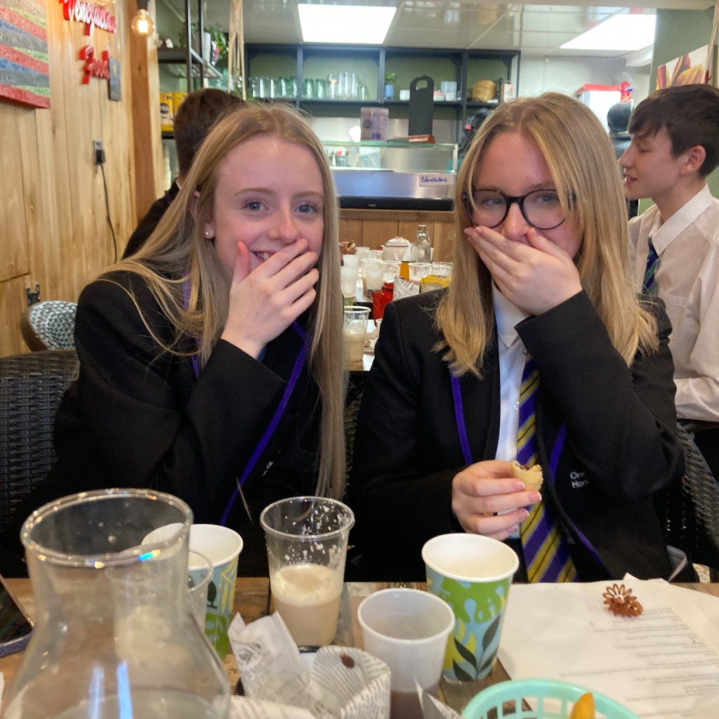 students in cafe