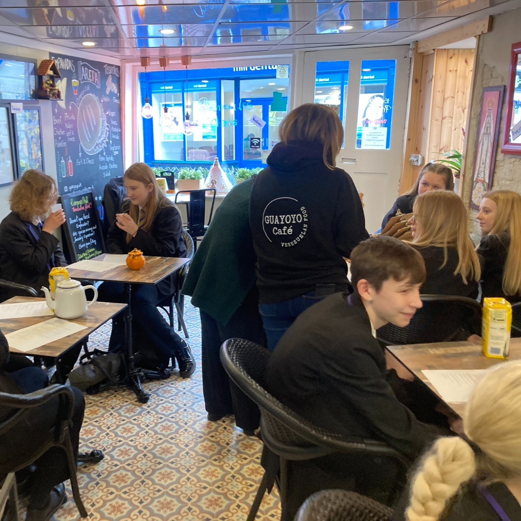 students in cafe setting