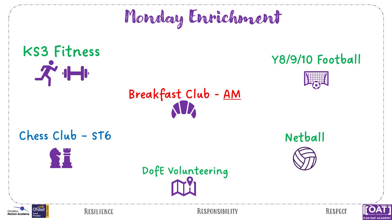 enrichment timetable