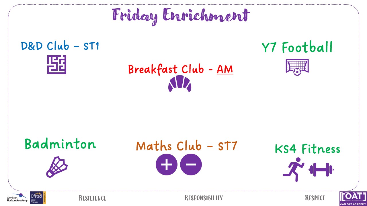 enrichment timetable