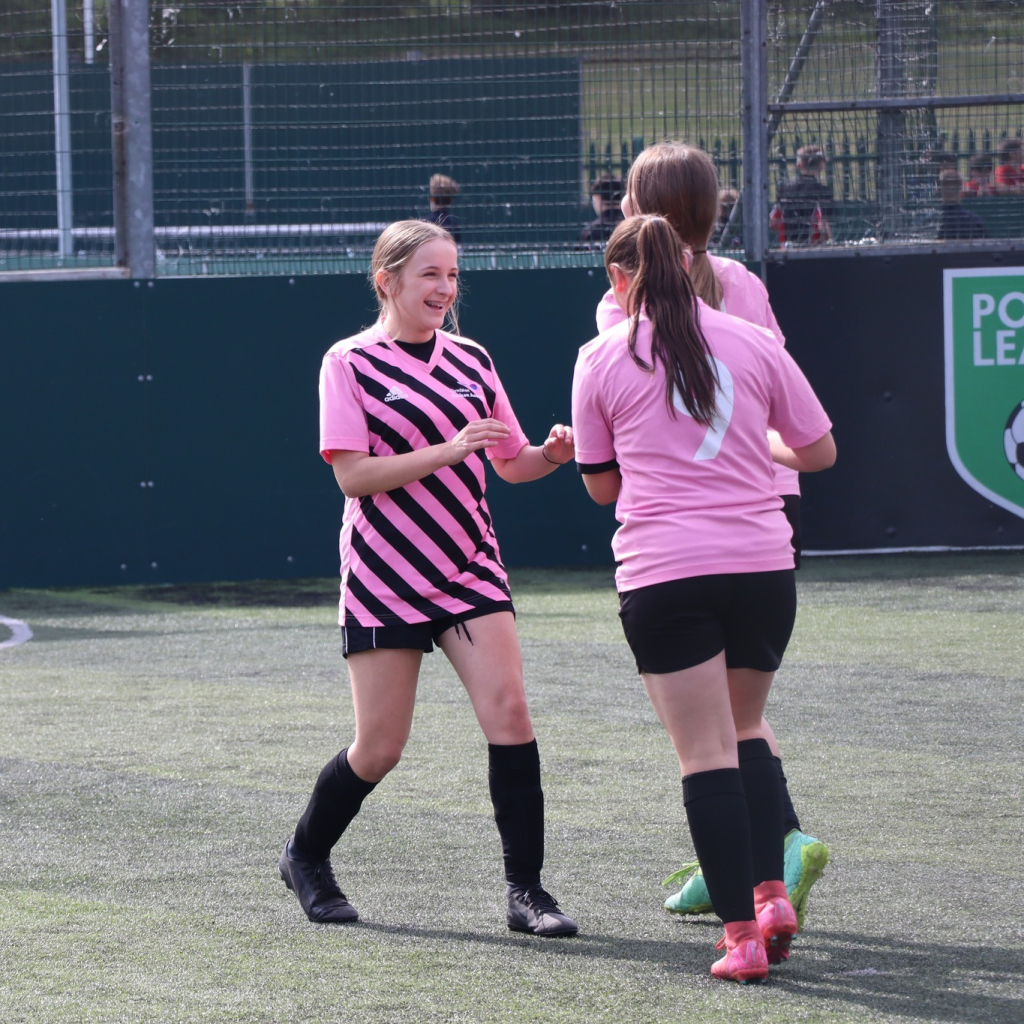 students at football tournament