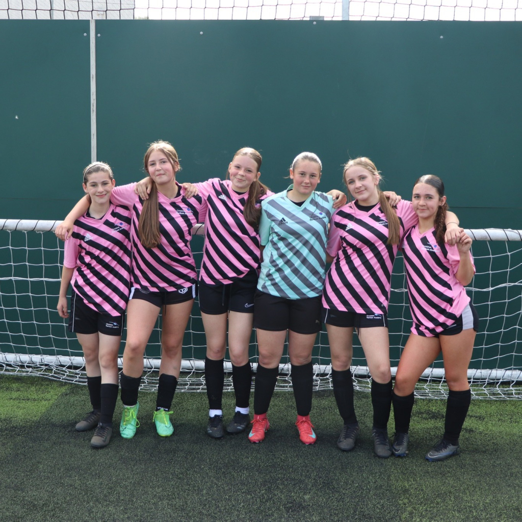 students at football tournament