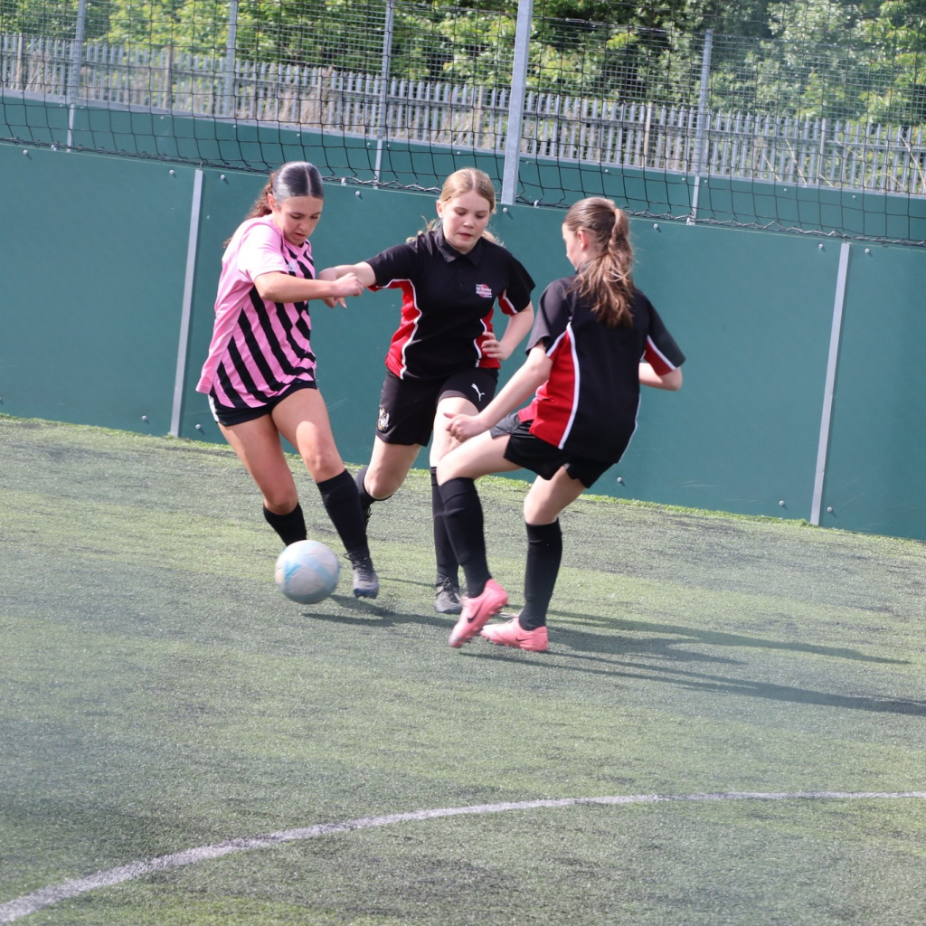 students at football tournament