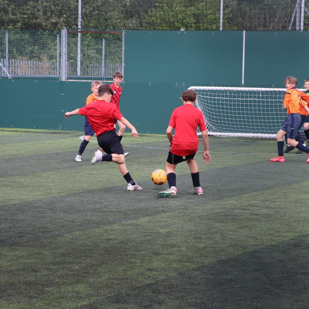 students at football tournament