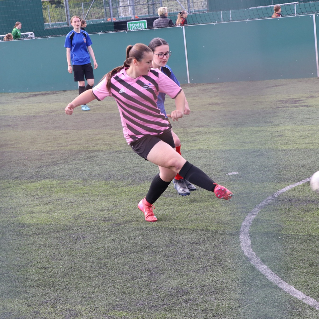 students at football tournament
