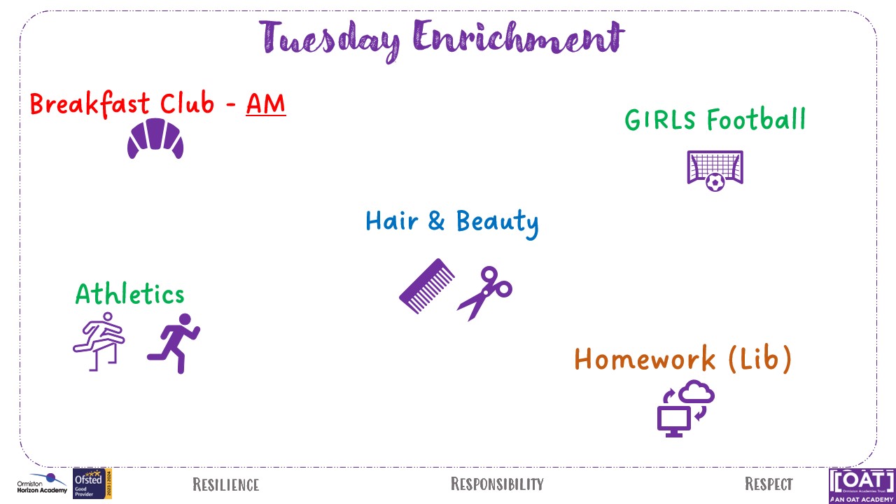 enrichment timetable