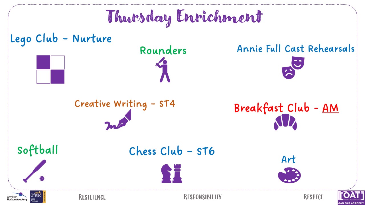 enrichment timetable