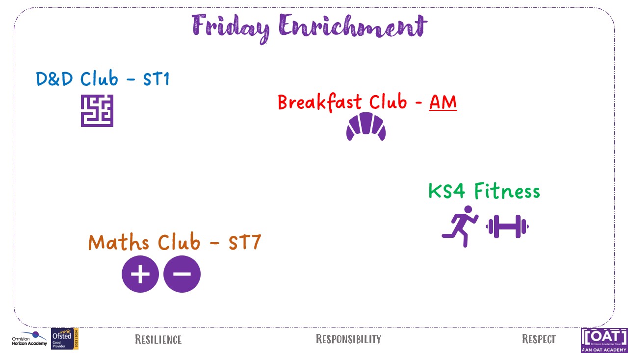enrichment timetable