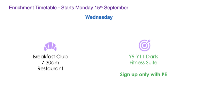 enrichment timetable