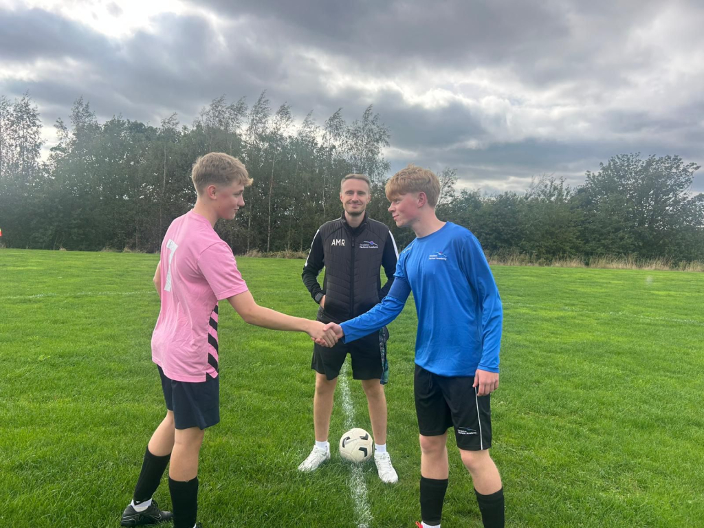 players shake hands