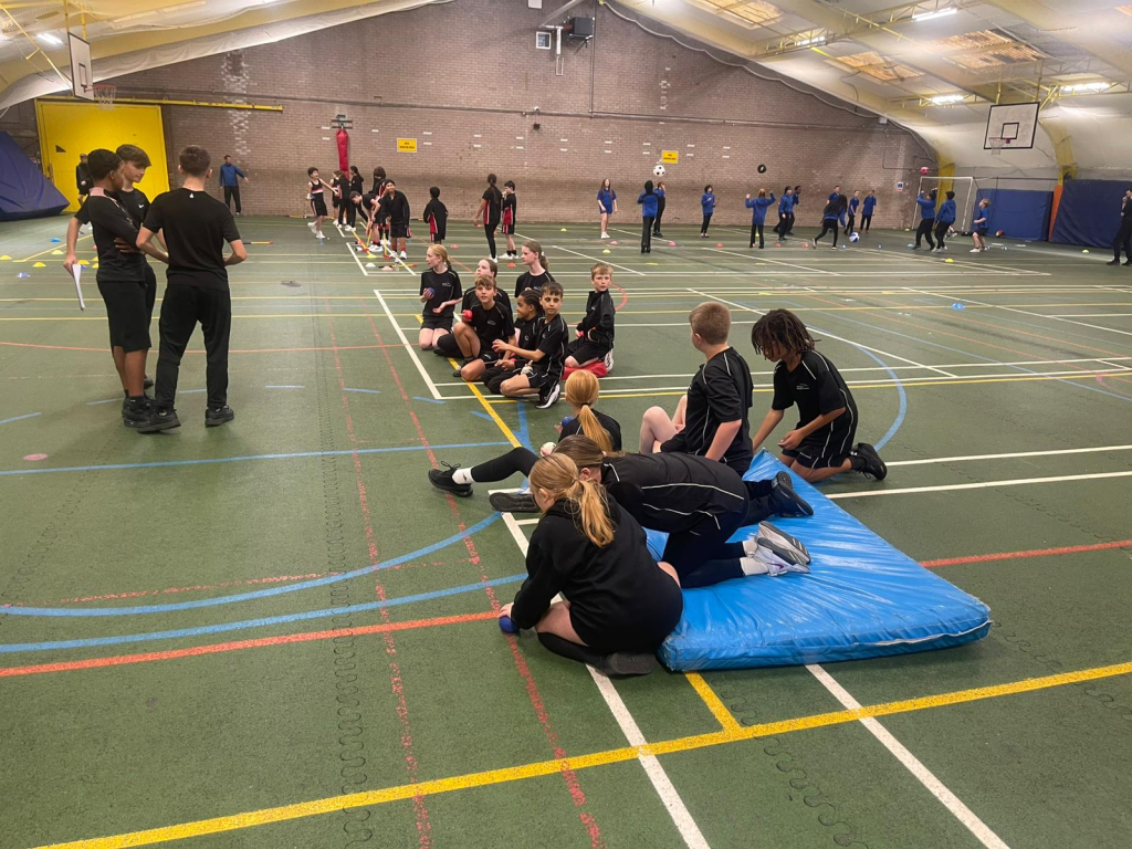 year 7 students at partnership games
