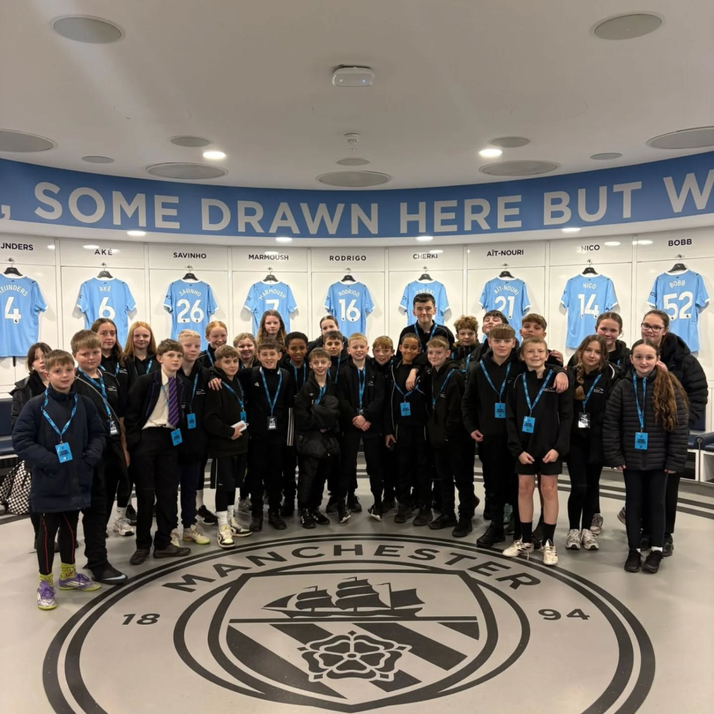 students at etihad stadium