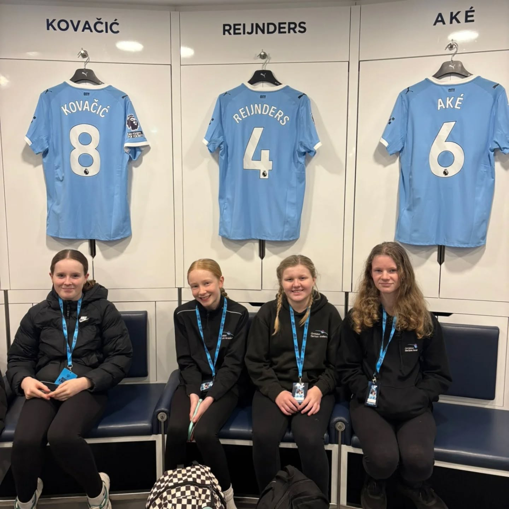 students at etihad stadium