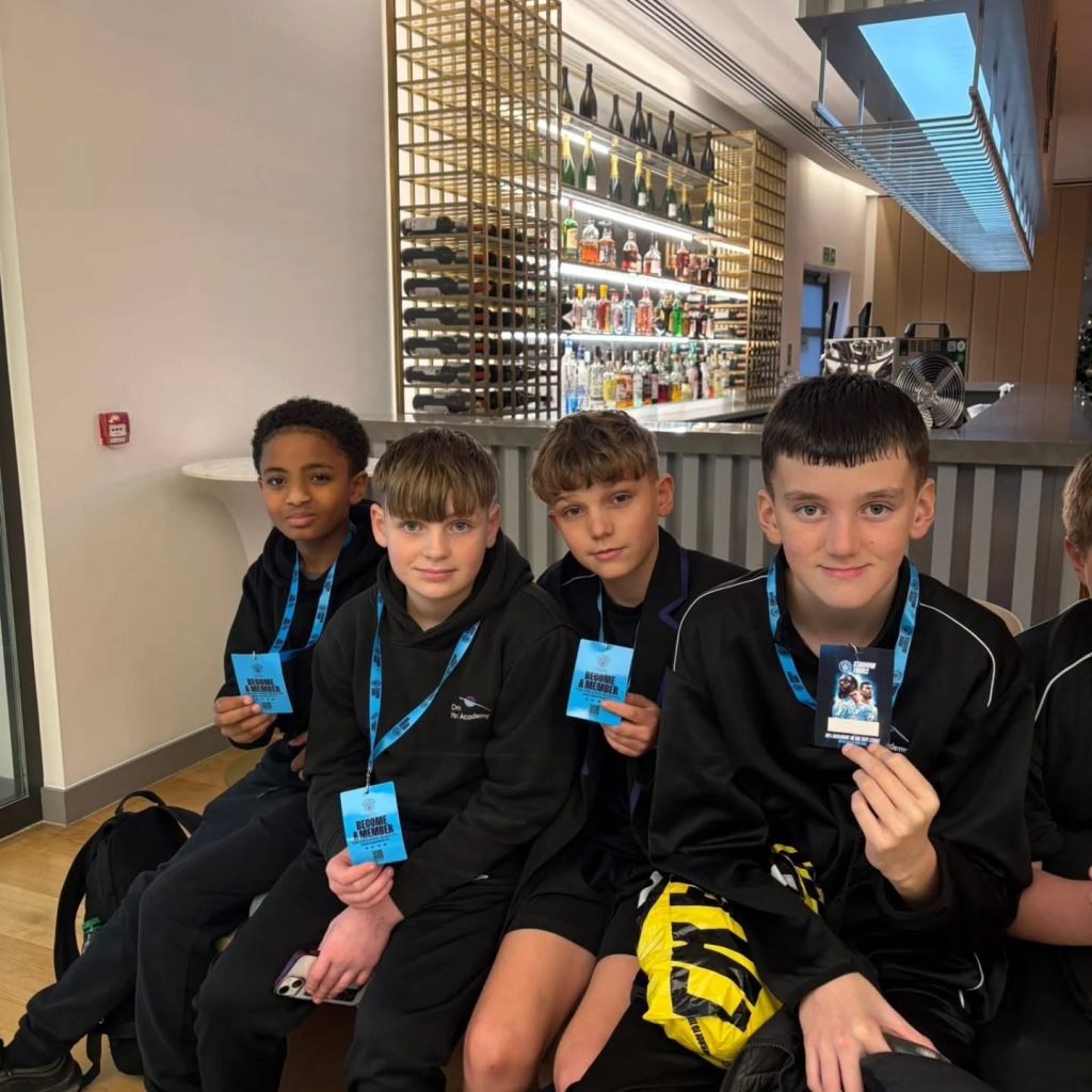 students at etihad stadium