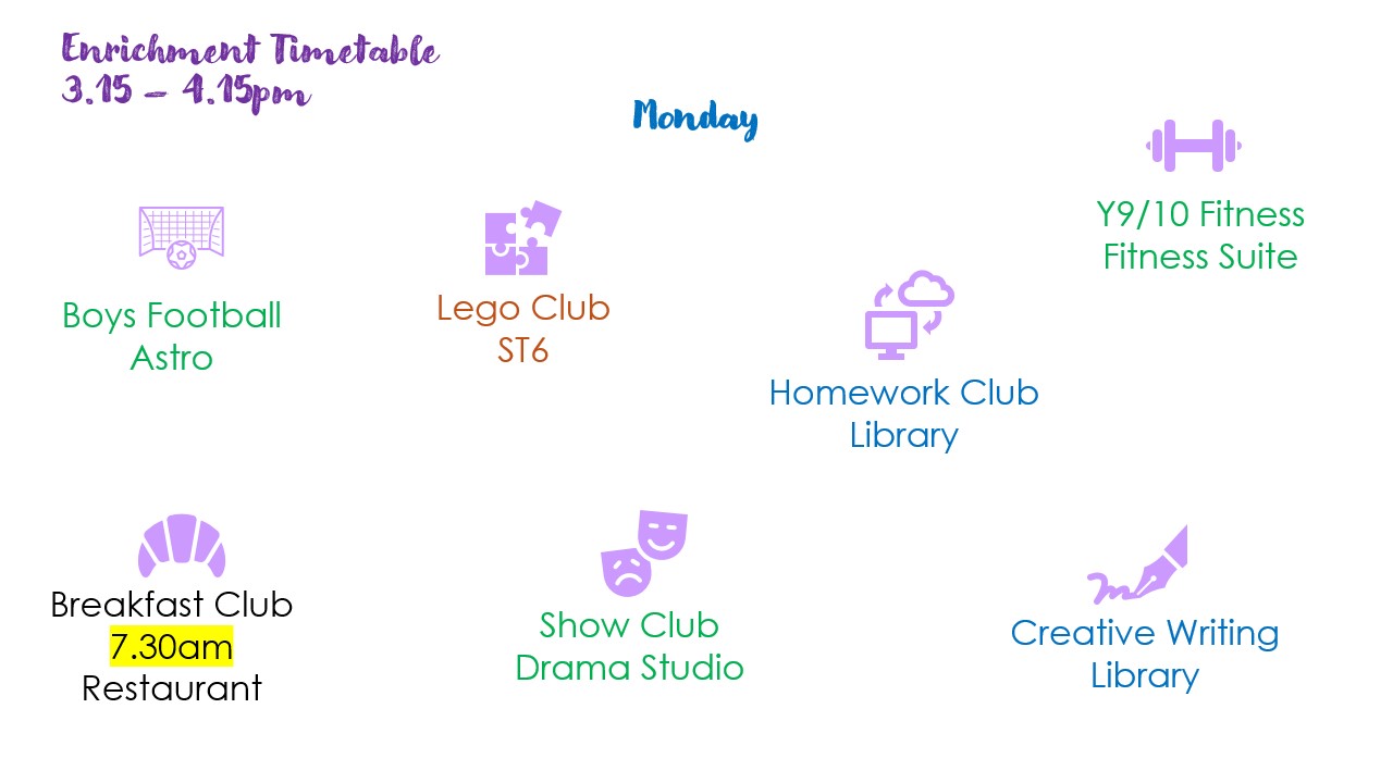 enrichment timetable