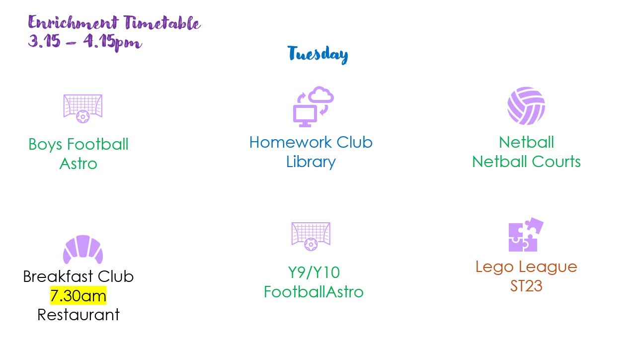 enrichment timetable