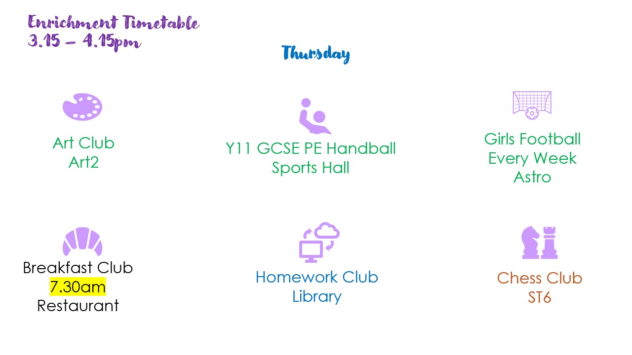 enrichment timetable