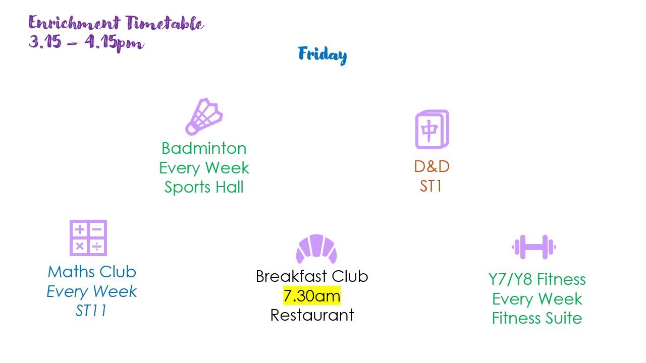 enrichment timetable