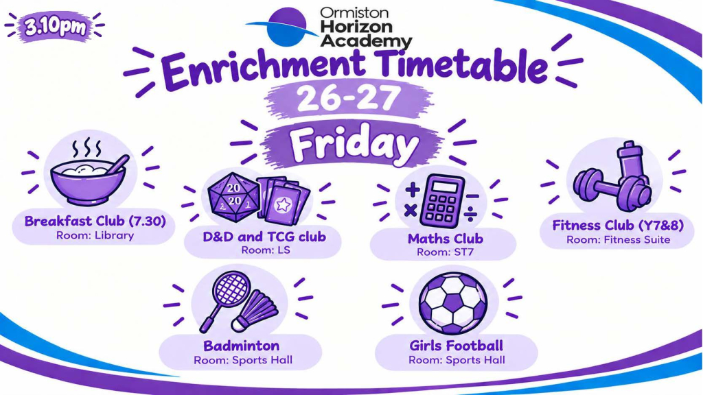 enrichment timetable